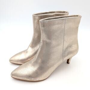 Dolce Vita Dee Booties Women's Platinum Distressed Leather Size US6.5 EU37